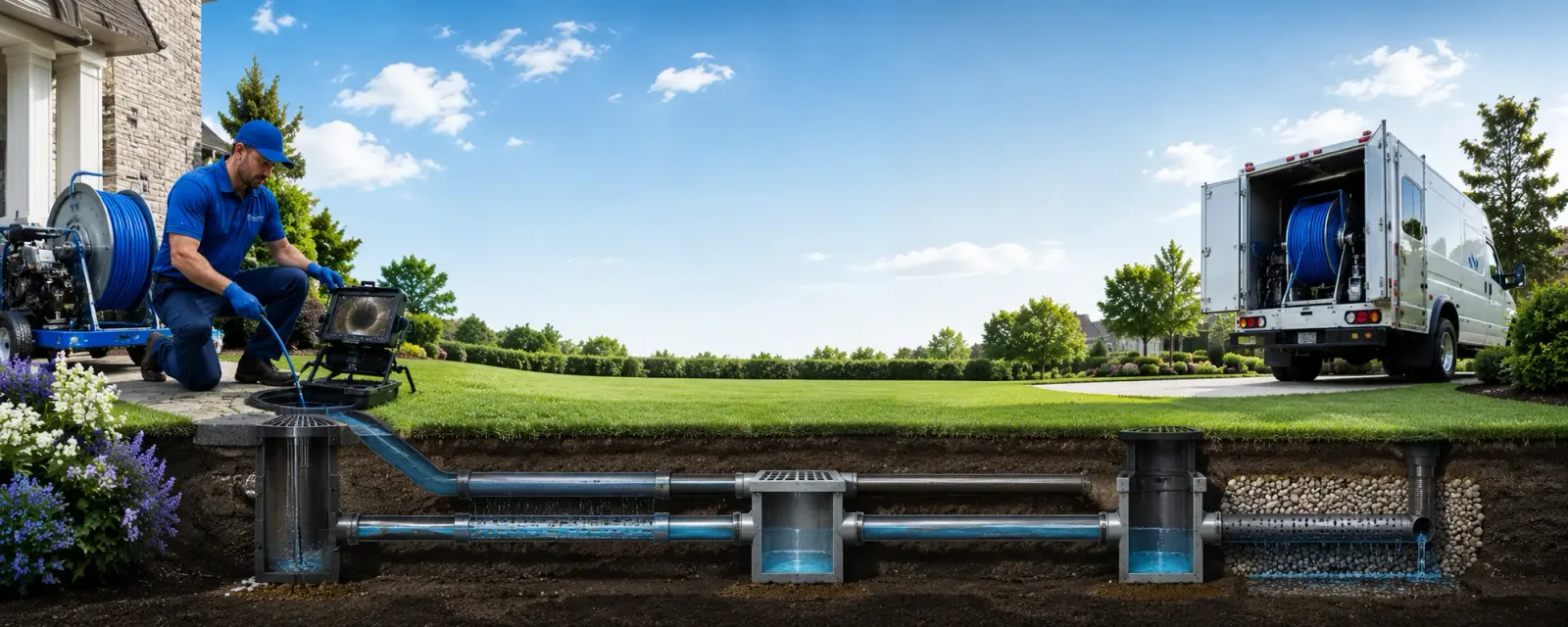 Outdoor drain cleaning information for Sharon, WI